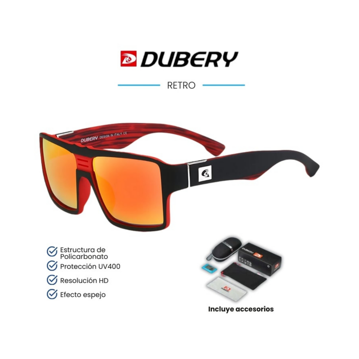 LENTES DE SOL POLARIZADA UNISEX D729 DUBERY - 1028071