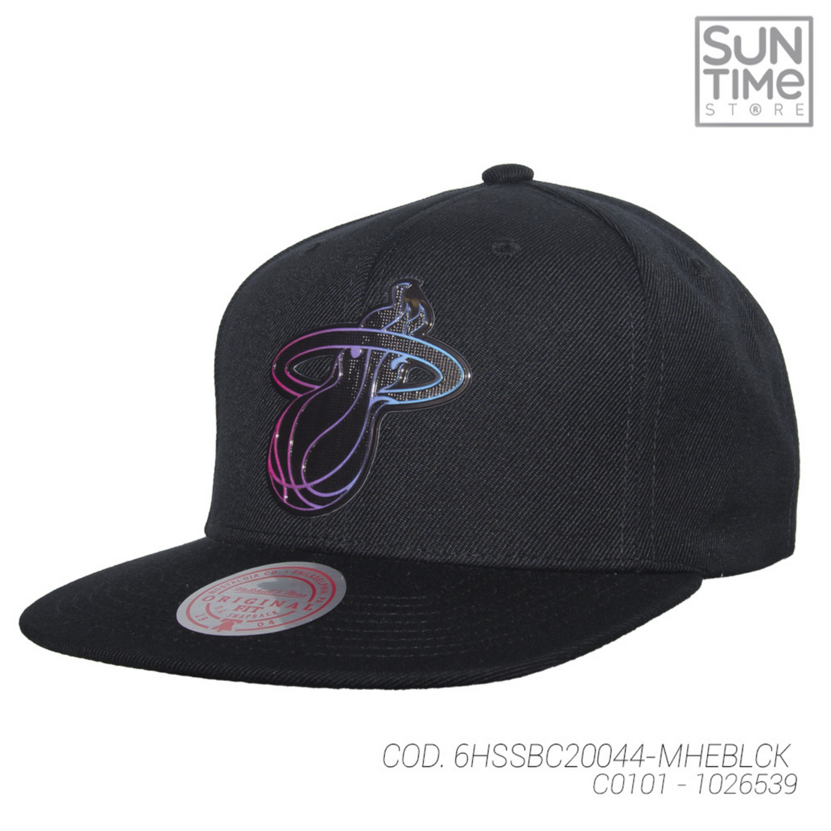 GORRA MITCHELL & NESS  NBA SNACK TIME SNAPBACK HEAT  6HSSBC20044-MHEBLCK NEGRO URBANO 1026539