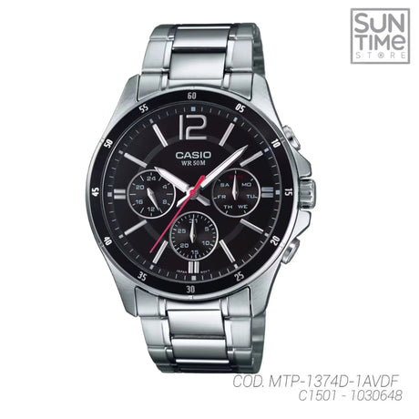 RELOJ ANALOGICO HOMBRE MTP-1374D-1AVDF CASIO PLATEADO CLASICO 1030648 CASIO