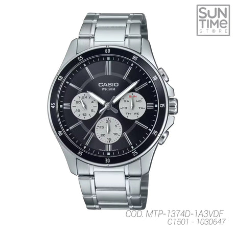 RELOJ ANALOGICO HOMBRE MTP-1374D-1A3VDF CASIO PLATEADO CLASICO 1030647 CASIO