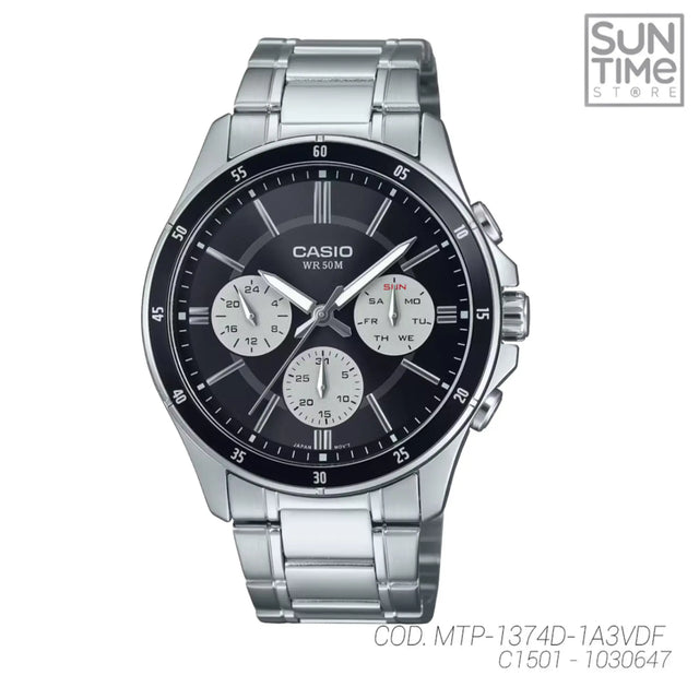 RELOJ ANALOGICO HOMBRE MTP-1374D-1A3VDF CASIO PLATEADO CLASICO 1030647 CASIO