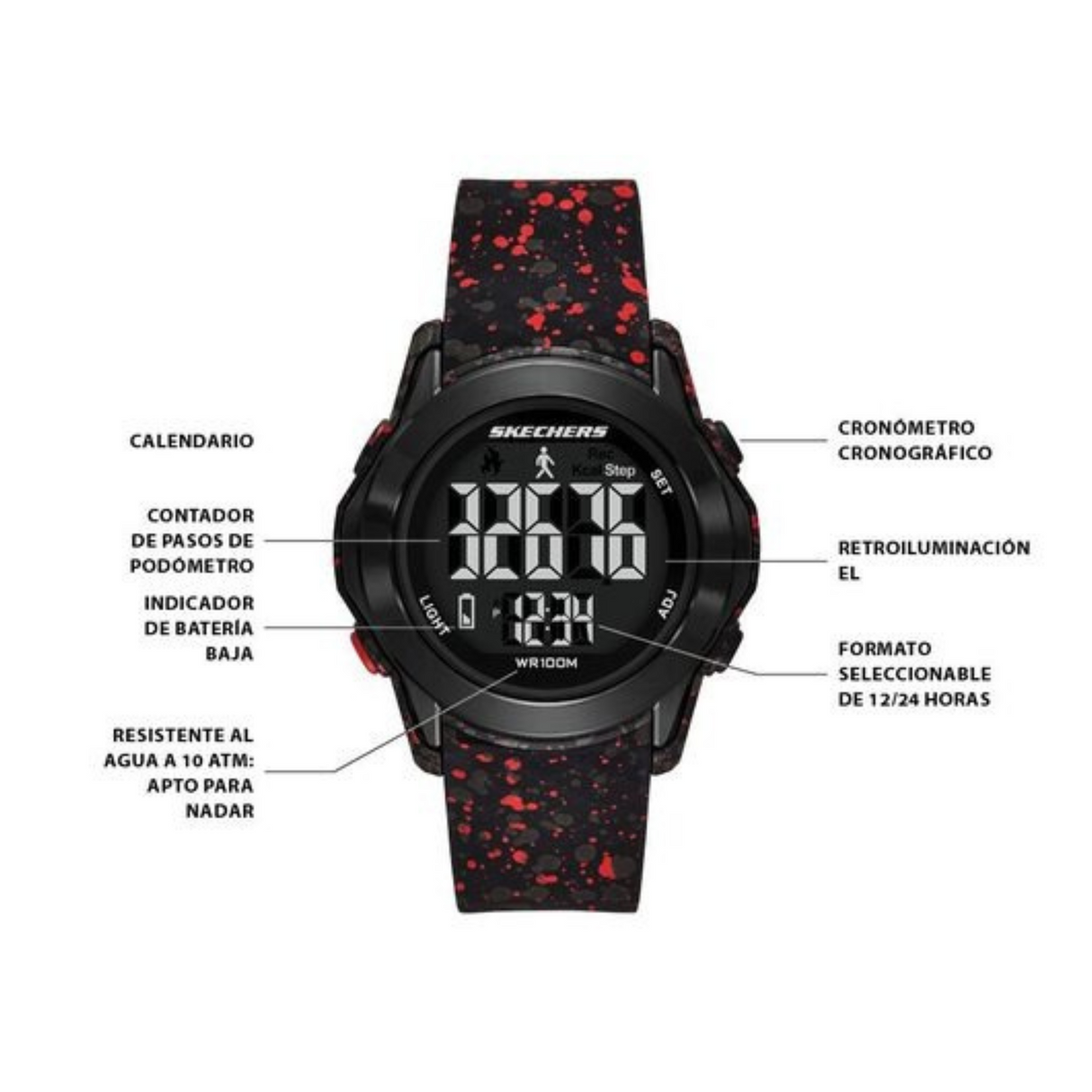 RELOJ DIGITAL HOMBRE SR5244 SKECHERS ROJO SPORT 1030617