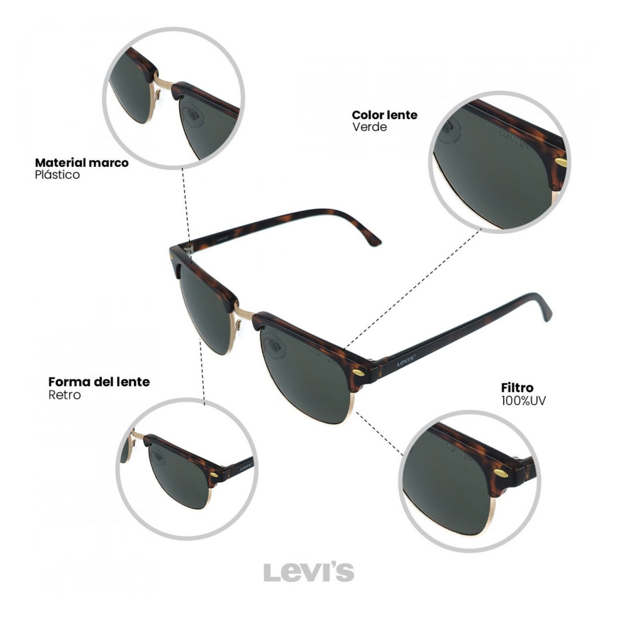 LENTES DE SOL UV400 HOMBRE X14020 LEVIS