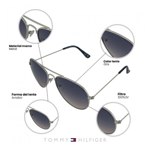 LENTES DE SOL UV400 MUJER X60064 TOMMY HILFIGER	PLATEADO CLASICO 1030093