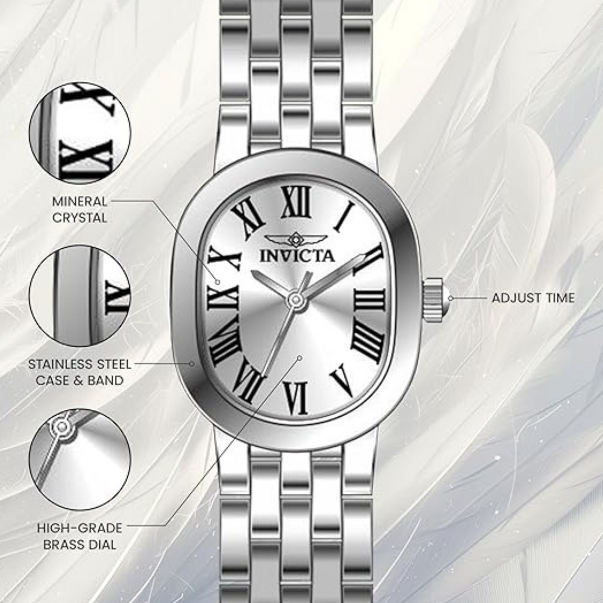 RELOJ ANALOGICO MUJER 48138 INVICTA PLATEADO CLASICO 1030228