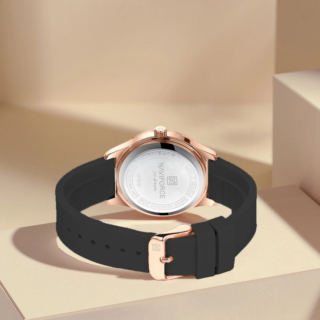 RELOJ ANALOGICO MUJER NF5051 NAVIFORCE NEGRO CASUAL 1030873