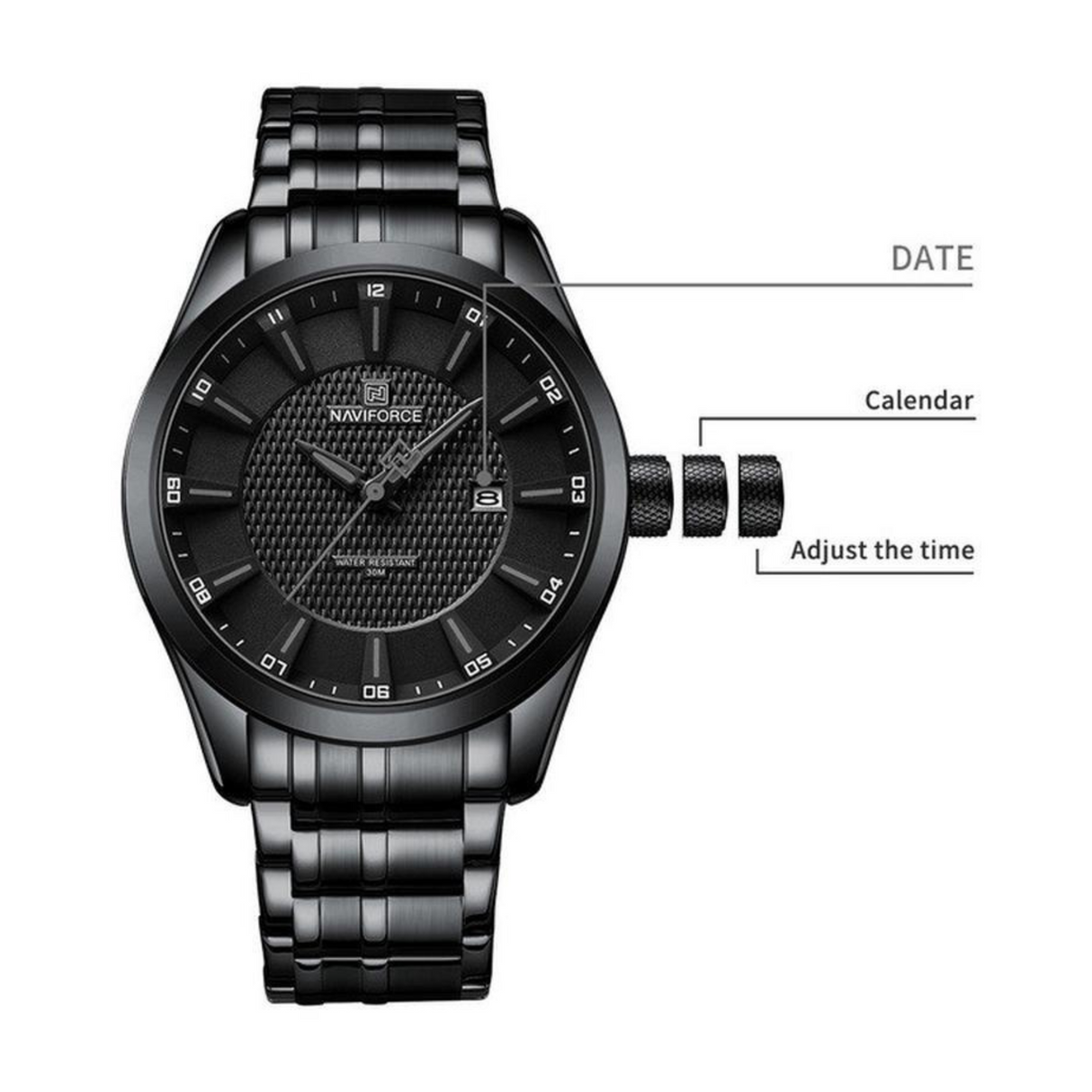 RELOJ ANALOGICO HOMBRE NF8032 NAVIFORCE NEGRO CLASICO 1030891