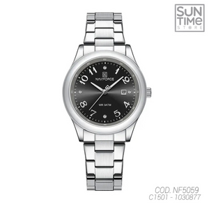 RELOJ ANALOGICO MUJER NF5059 NAVIFORCE PLATEADO CLASICO 1030877