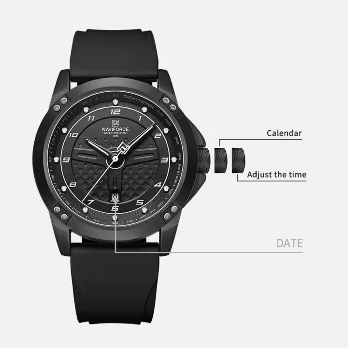 RELOJ ANALOGICO HOMBRE NF8031 NAVIFORCE	NEGRO CASUAL 1030889