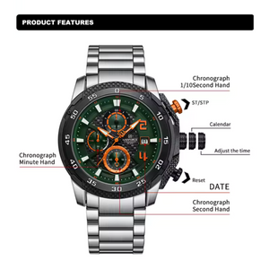 RELOJ ANALOGICO HOMBRE NF8047S NAVIFORCE PLATEADO CLASICO 1030896