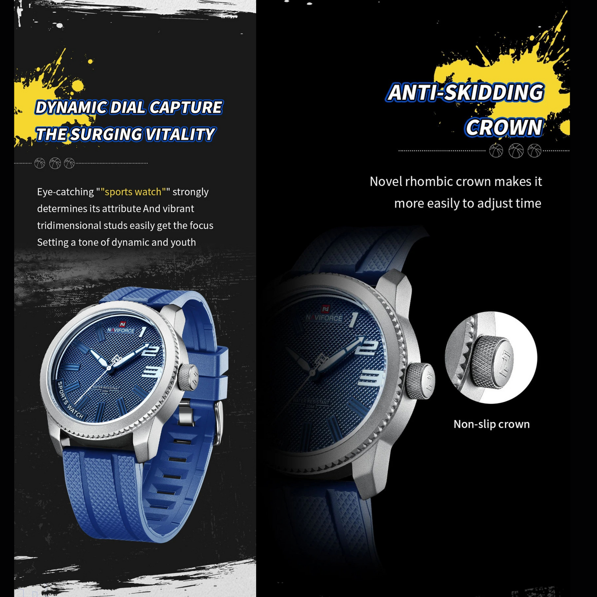 RELOJ ANALOGICO HOMBRE NF9202T NAVIFORCE AZUL CASUAL 1030925