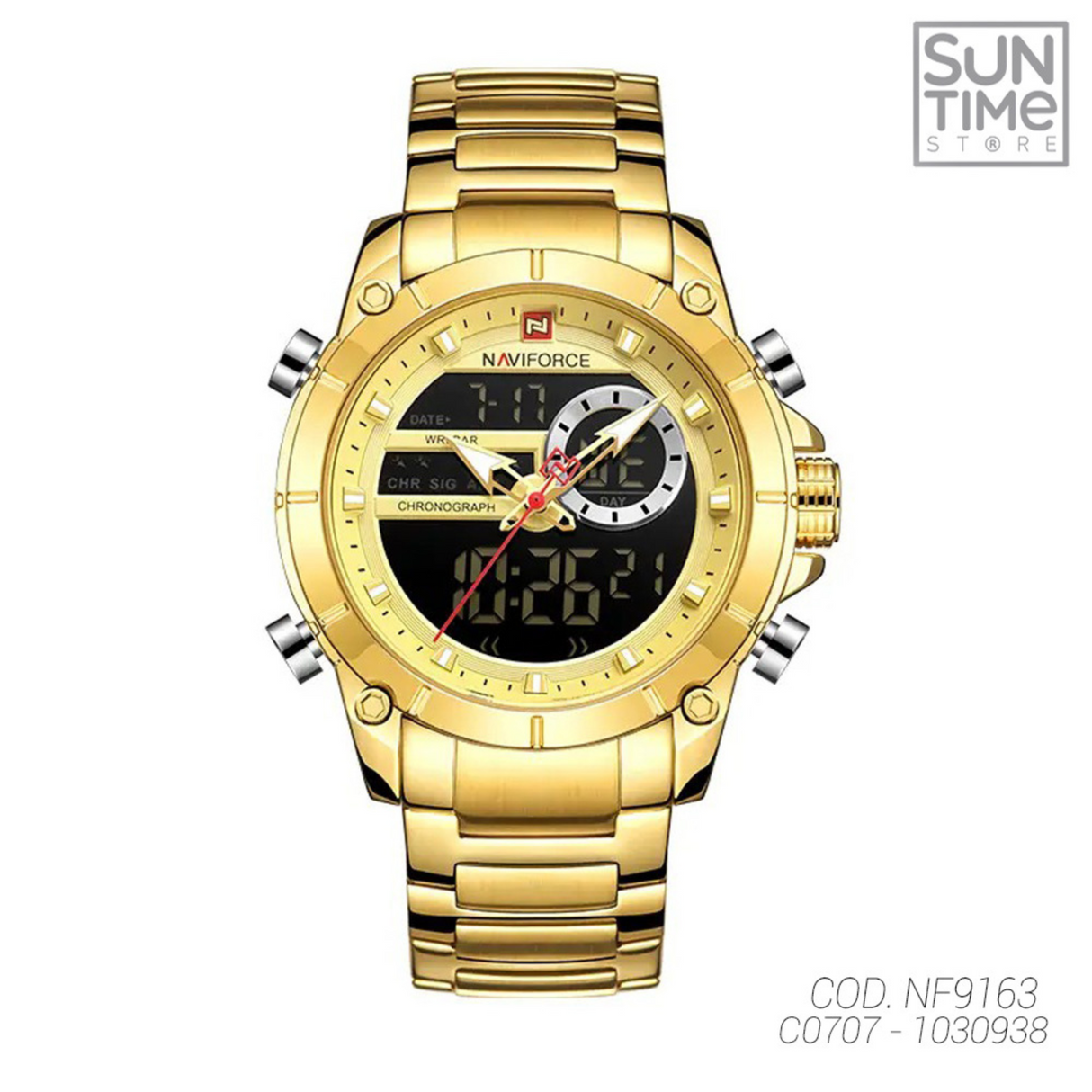 RELOJ ANALOGICO-DIGITAL HOMBRE NF9163 NAVIFORCE DORADO CLASICO 1030938