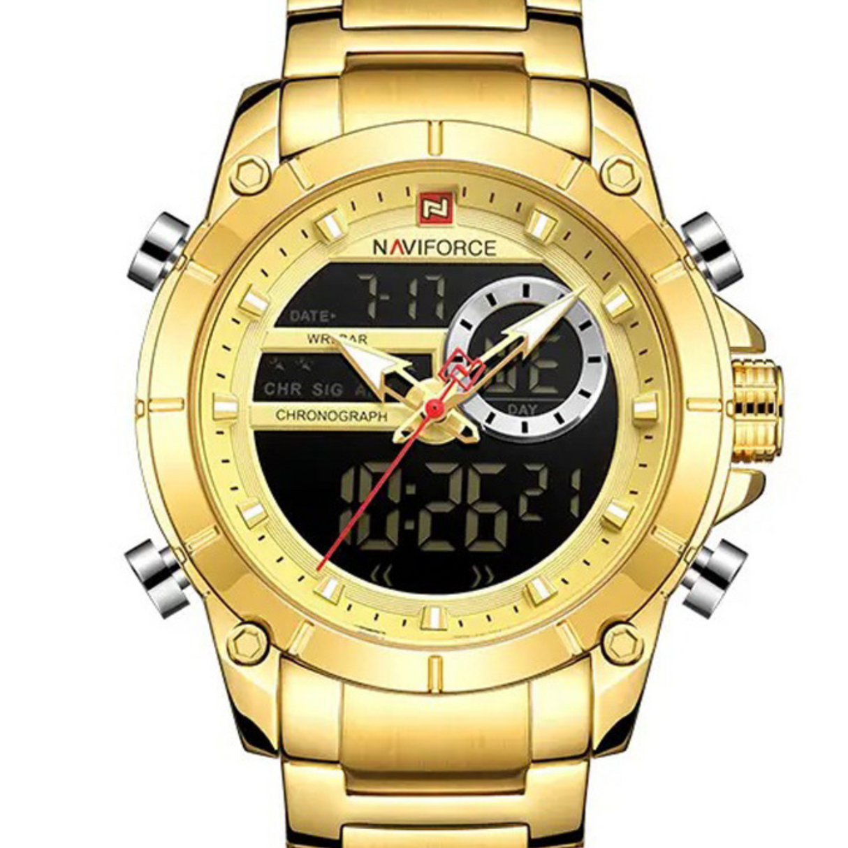 RELOJ ANALOGICO-DIGITAL HOMBRE NF9163 NAVIFORCE DORADO CLASICO 1030938