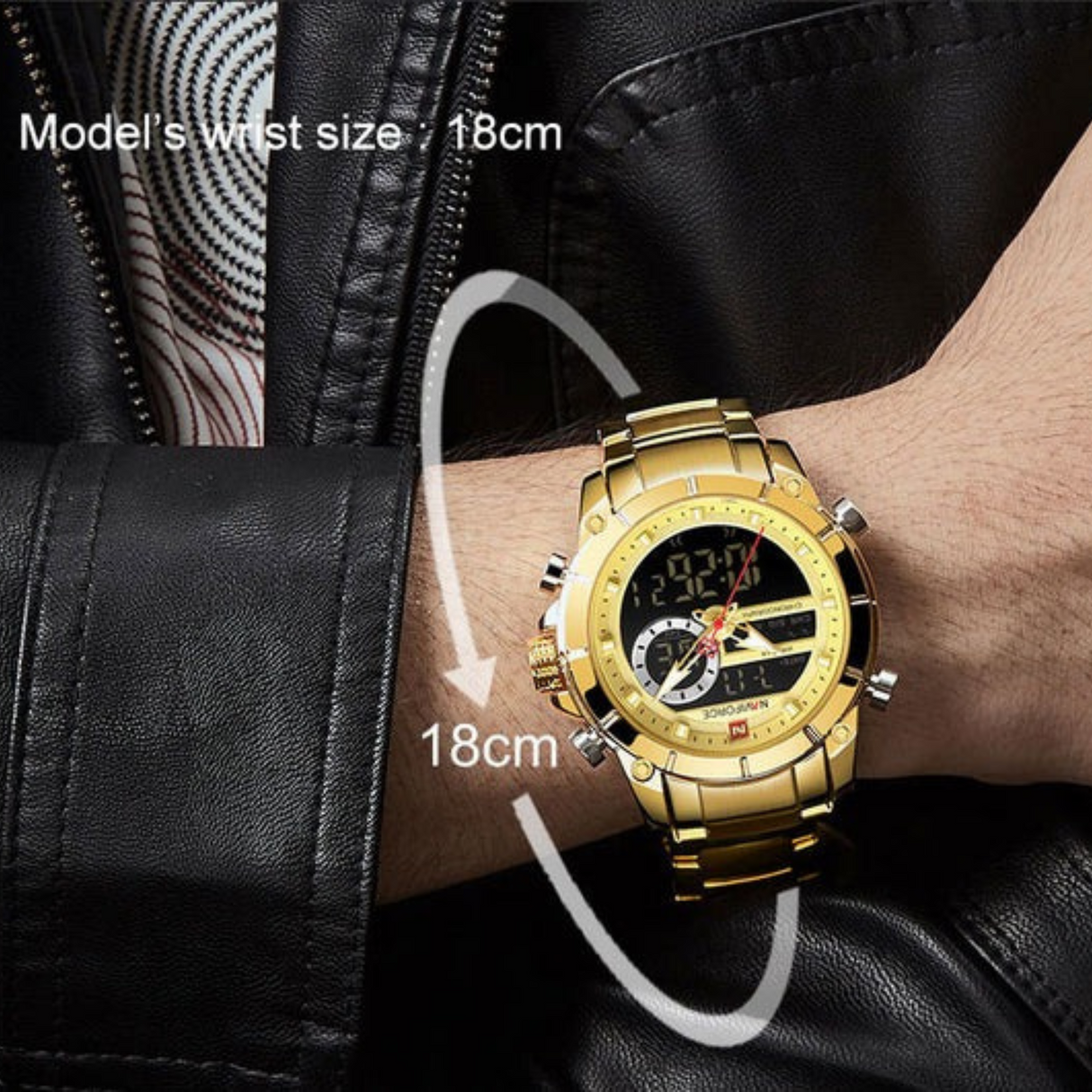 RELOJ ANALOGICO-DIGITAL HOMBRE NF9163 NAVIFORCE DORADO CLASICO 1030938