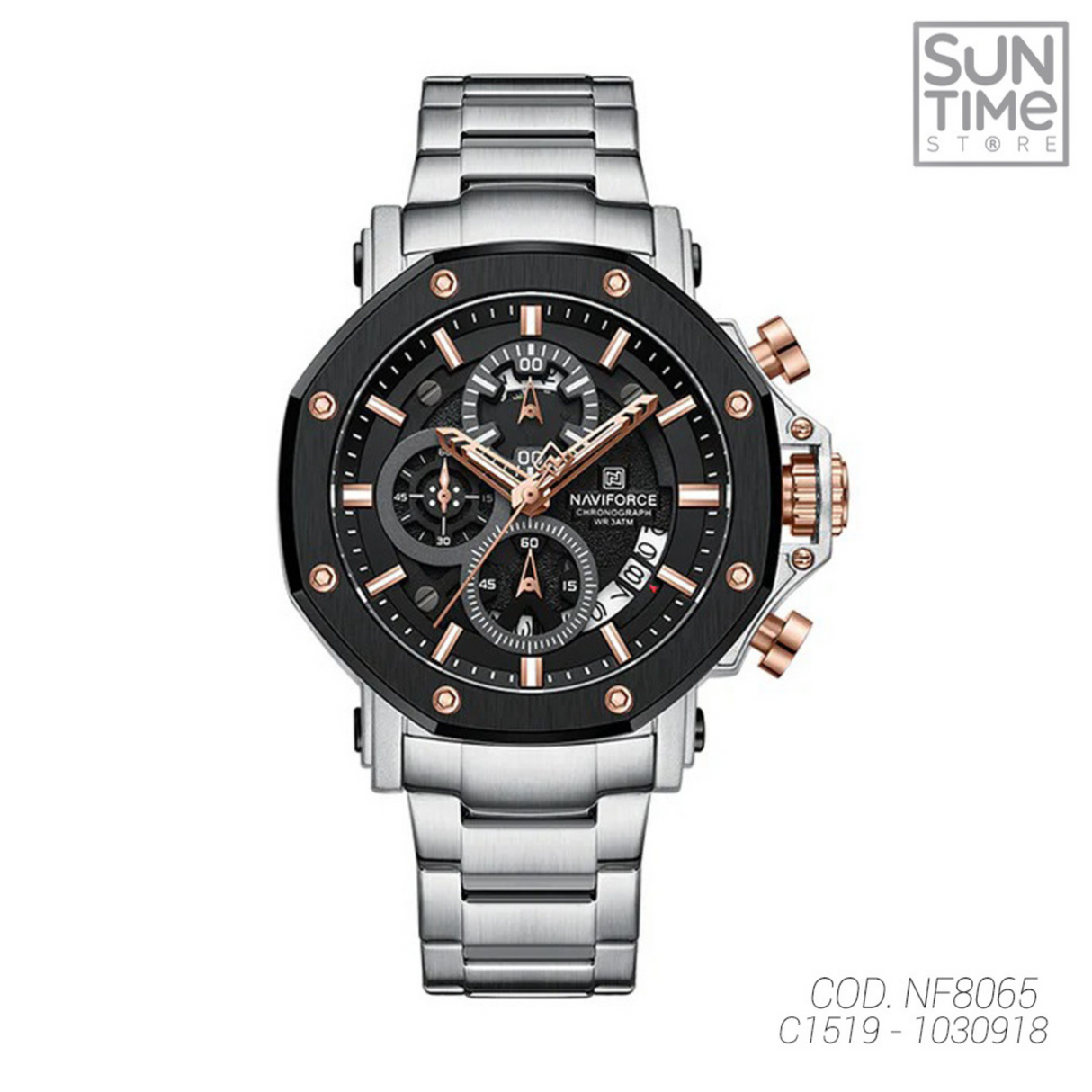 RELOJ ANALOGICO HOMBRE NF8065 NAVIFORCE PLATEADO CLASICO 1030918