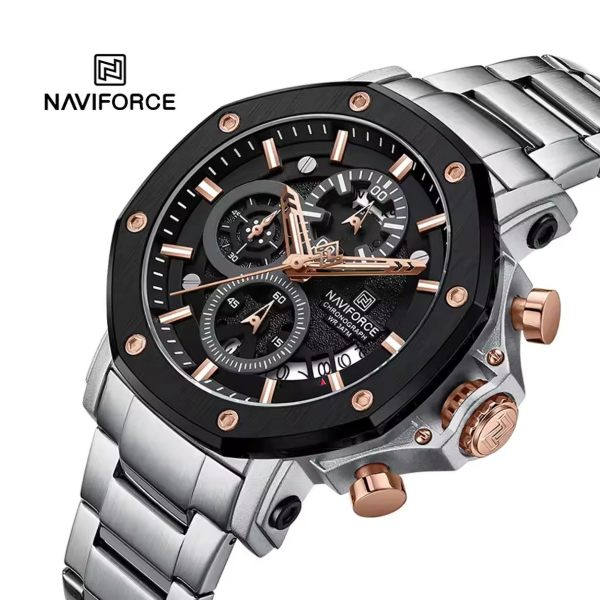 RELOJ ANALOGICO HOMBRE NF8065 NAVIFORCE PLATEADO CLASICO 1030918