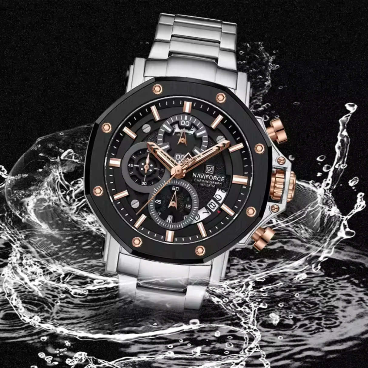 RELOJ ANALOGICO HOMBRE NF8065 NAVIFORCE PLATEADO CLASICO 1030918
