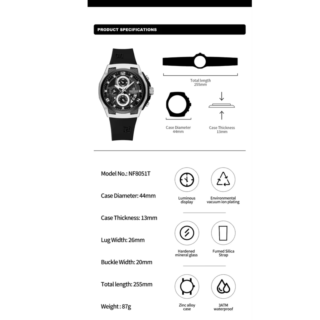 RELOJ ANALOGICO HOMBRE NF8051T NAVIFORCE