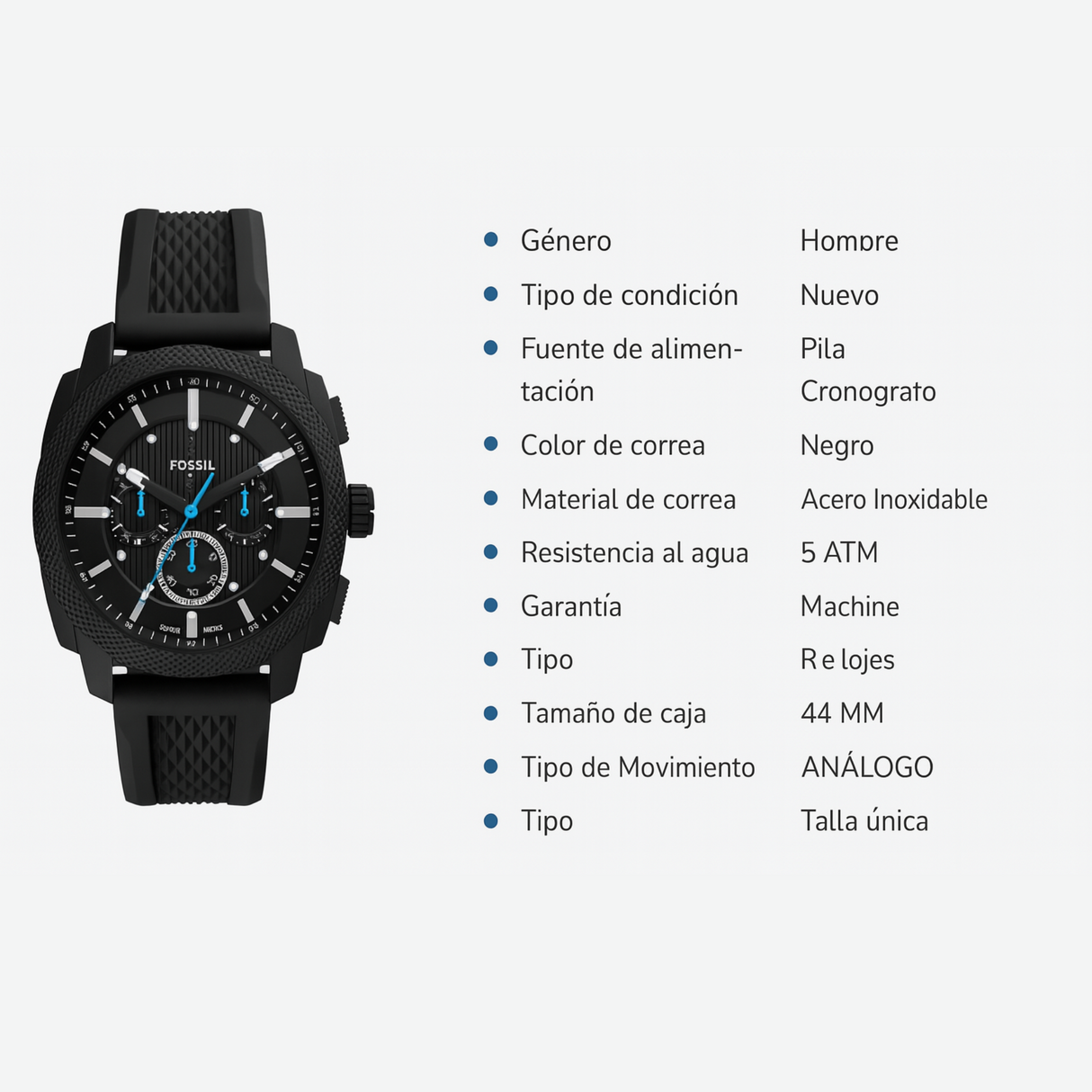 RELOJ ANALOGICO HOMBRE FS6099 FOSSIL	NEGRO CASUAL 1031035