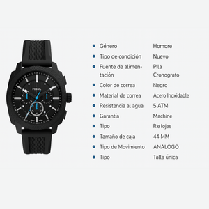 RELOJ ANALOGICO HOMBRE FS6099 FOSSIL	NEGRO CASUAL 1031035
