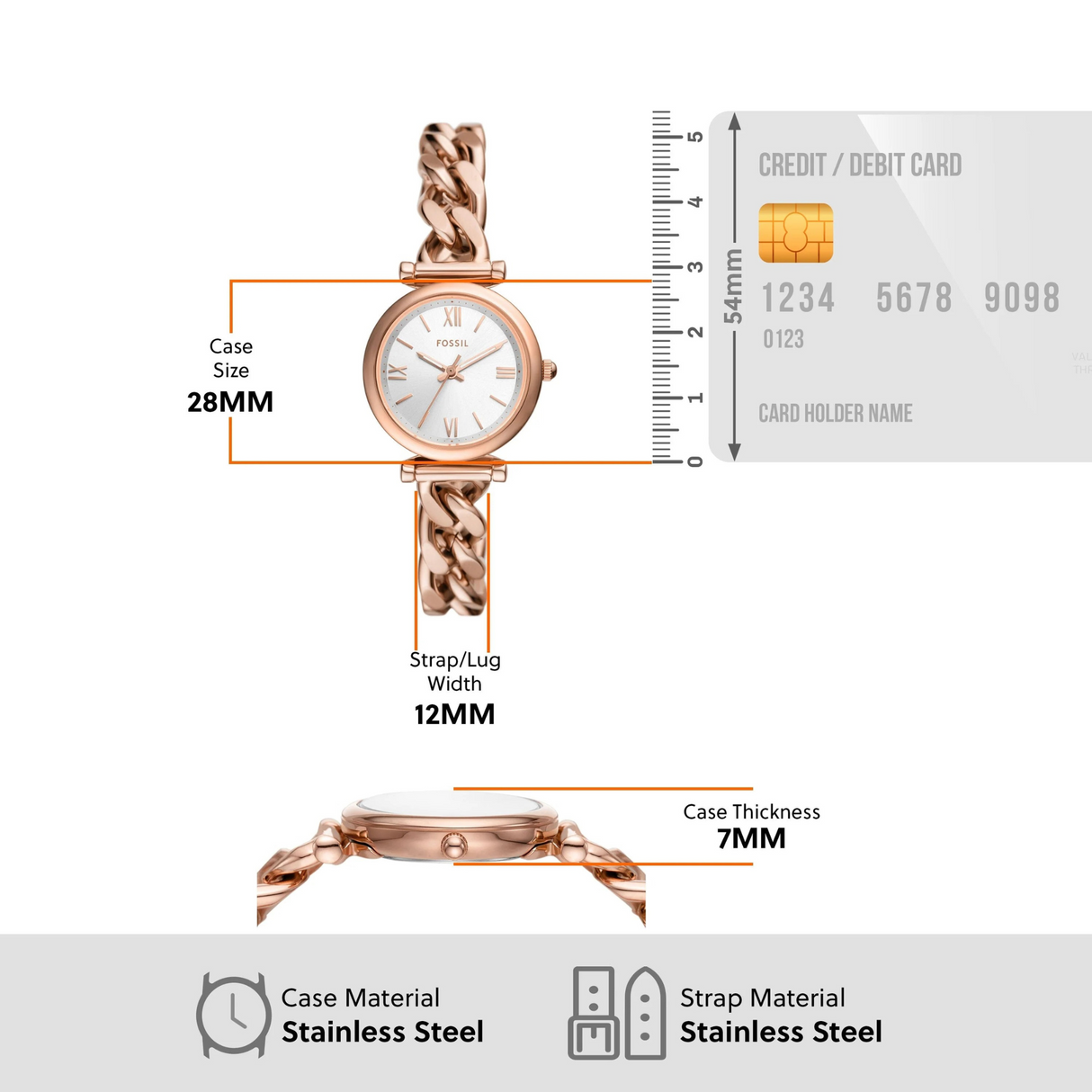 RELOJ ANALOGICO MUJER ES5330 FOSSIL ROSE GOLD CASUAL 1031032