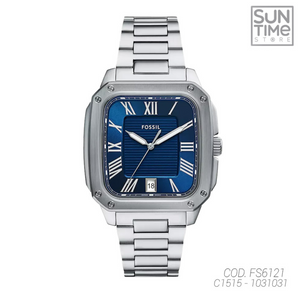 RELOJ ANALOGICO HOMBRE FS6121 FOSSIL PLATEADO CLASICO 1031031