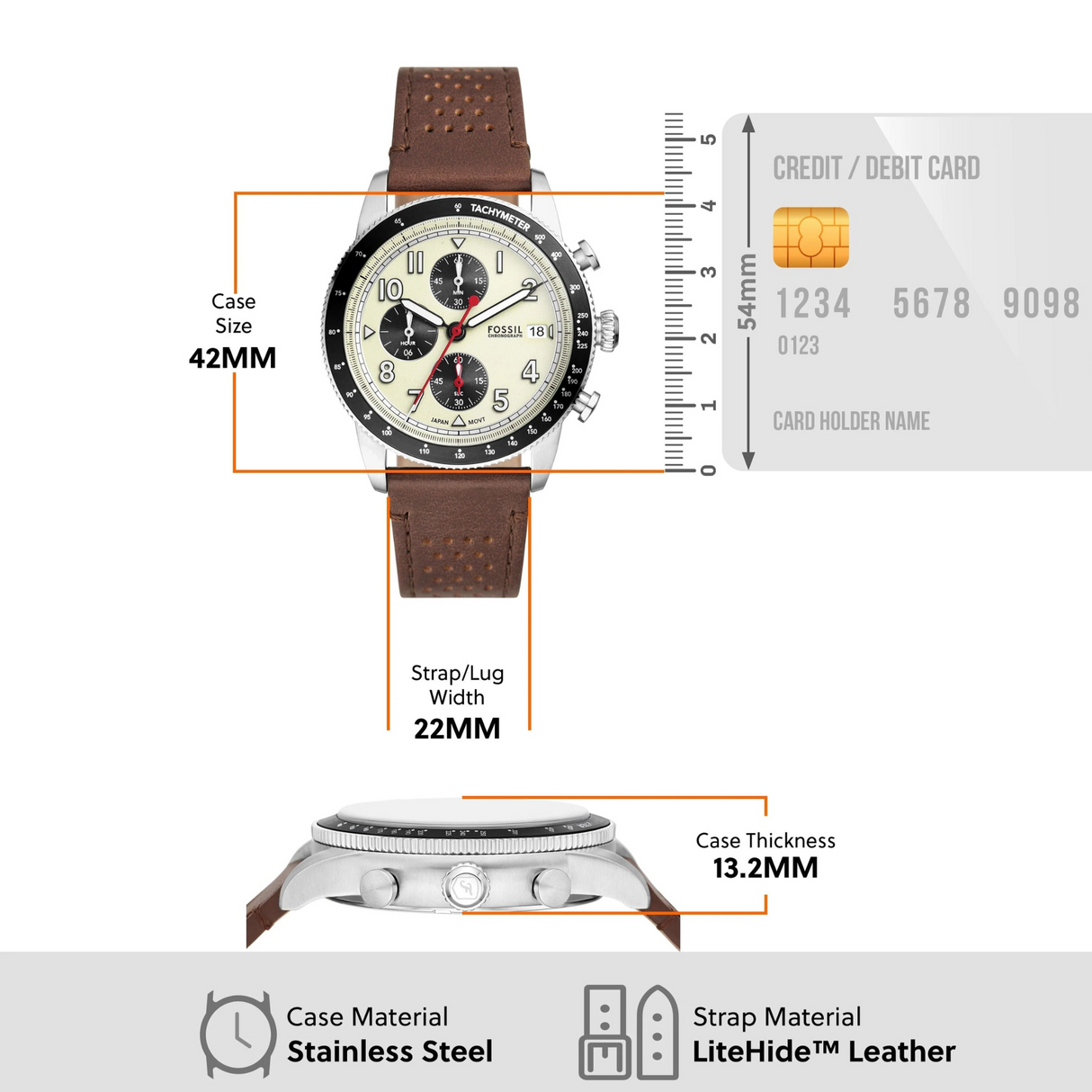RELOJ ANALOGICO HOMBRE FS6042 FOSSIL	MARRON CASUAL 1031023