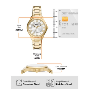 RELOJ ANALOGICO MUJER ES5395 FOSSIL DORADO CASUAL 1031015