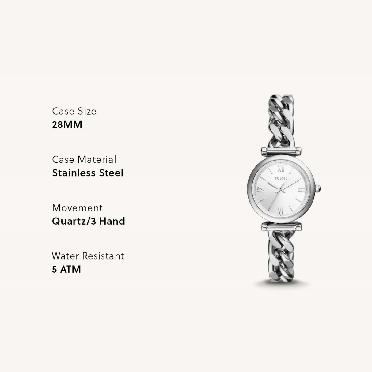 RELOJ ANALOGICO MUJER ES5331 FOSSIL PLATEADO CASUAL 1031012