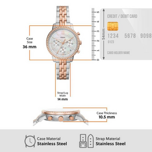 RELOJ ANALOGICO MUJER ES5279 FOSSIL PLATEADO CASUAL 1031009