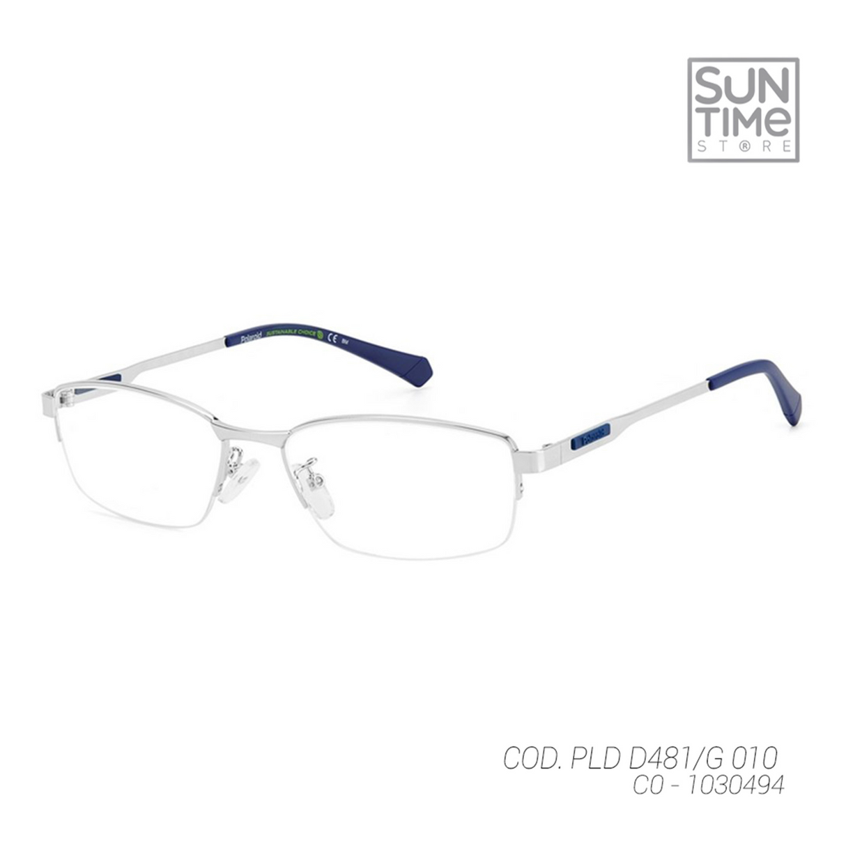 MONTURA DESCANSO HOMBRE PLD D481/G 010 POLAROID CORE PLATEADO CLASICO 1030494