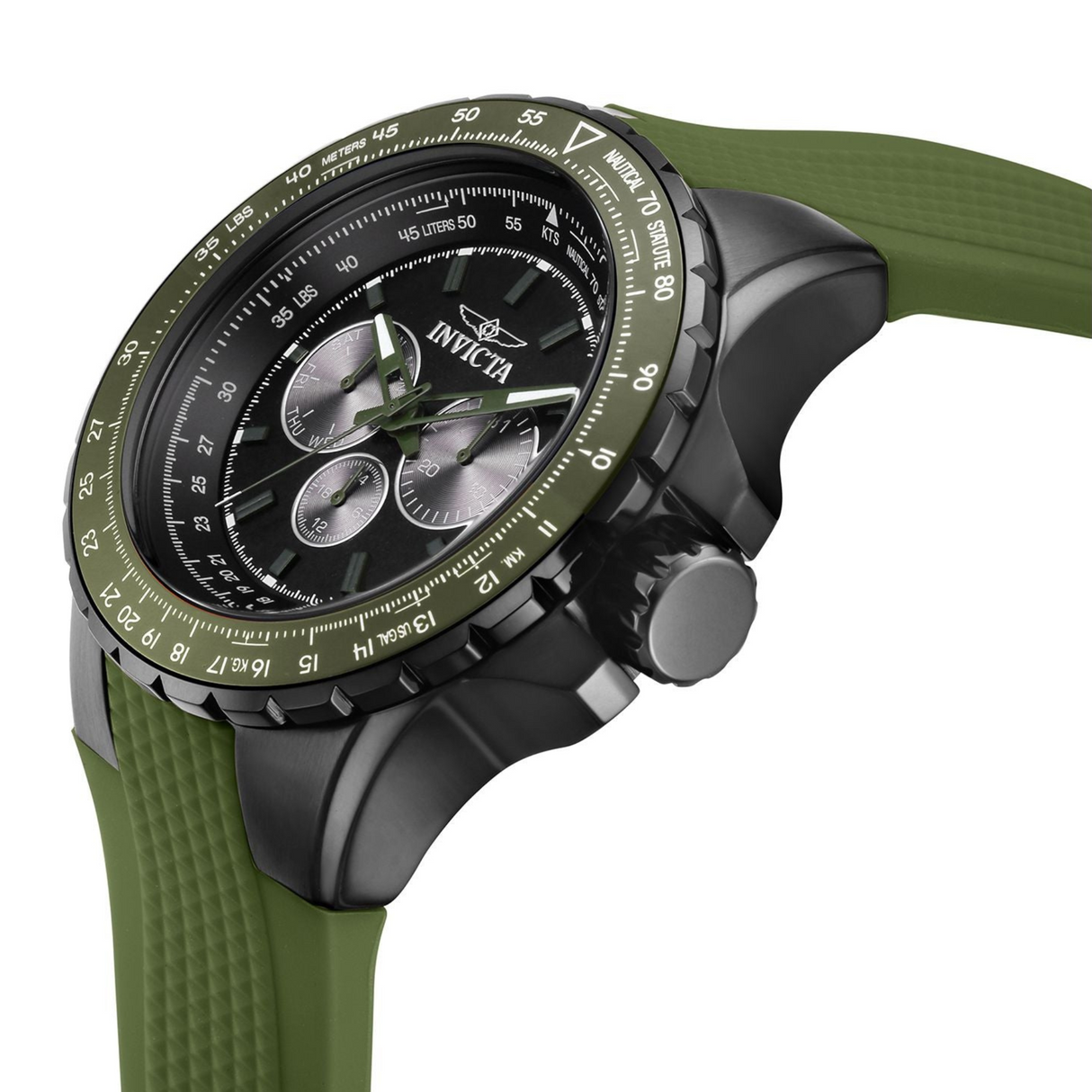 RELOJ ANALOGICO HOMBRE 39302 INVICTA AVIATOR	VERDE SPORT