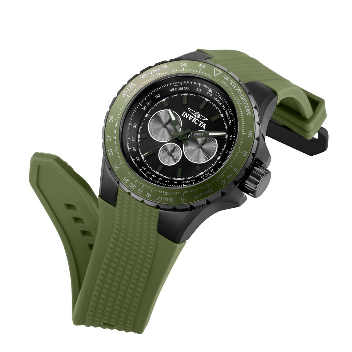 RELOJ ANALOGICO HOMBRE 39302 INVICTA AVIATOR	VERDE SPORT