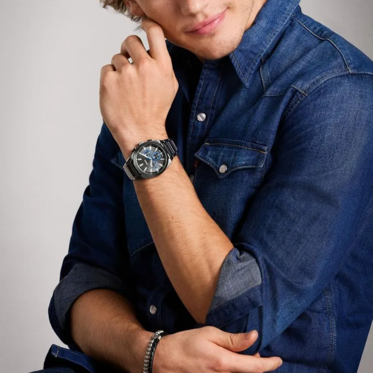 RELOJ ANALOGICO HOMBRE FS6107 FOSSIL PLATEADO CLASICO 1031030
