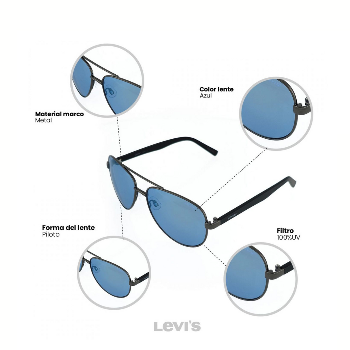 LENTES DE SOL UV400 HOMBRE X14029 LEVIS
